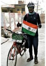 रासे राजन - साइकिल यात्रा कर पेट्रोल व पर्यावरण बचाओ का संदेश Cycle Chalane Se Kya Fayda Hota He