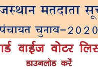 Voter List 2020 - Rajasthan Panchayat Chunav pdf Download राजस्थान पंचायत चुनाव वेबसाइट
