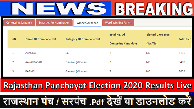 rajasthan gram panchayat sarpanch list 2023 pdf News sarpanch list rajasthan